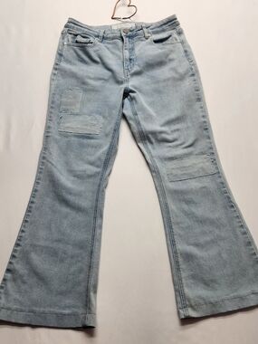 ⭐️Indigo Rein Patchwork Denim Flares  Size 13 Hippie Festival Retro Wide Leg